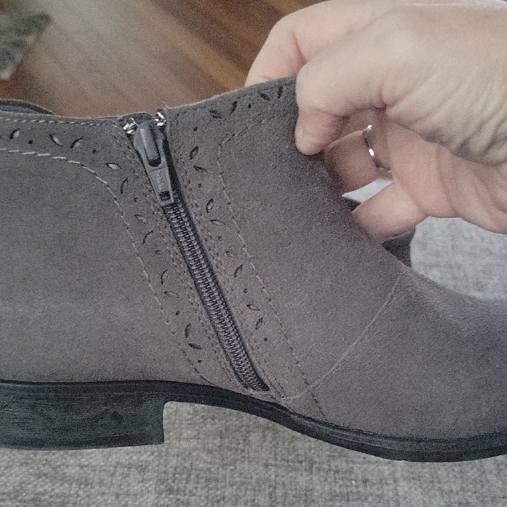 Earth Charcoal Gray Zip Booties - Picture 3 of 8